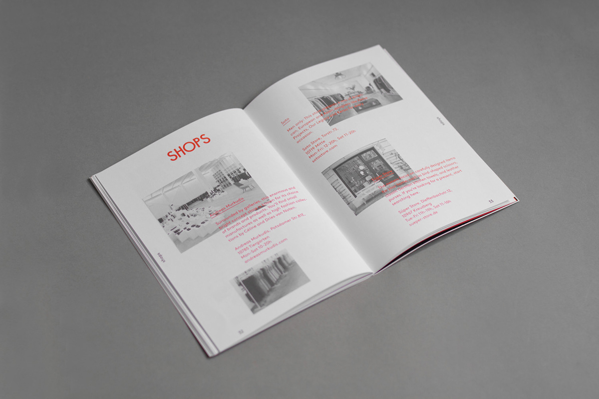 Berliner Guide open editorial spread